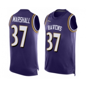 Men's Baltimore Ravens #37 Iman Marshall Elite Purple Player Name & Number Tank Top Football Jersey