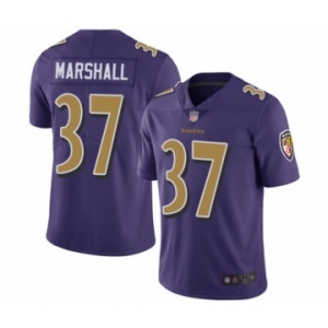 Men's Baltimore Ravens #37 Iman Marshall Limited Purple Rush Vapor Untouchable Football Jersey