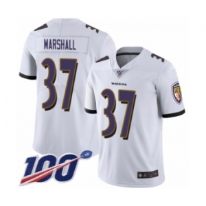 Men's Baltimore Ravens #37 Iman Marshall White Vapor Untouchable Limited Player 100th Season Football Jersey