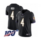 Men's Baltimore Ravens #4 Sam Koch Black Alternate Vapor Untouchable Limited Player 100th Season Football Jersey