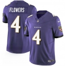 Men's Baltimore Ravens #4 Zay Flowers Purple 2023 F.U.S.E. Vapor Limited Football Stitched Jersey