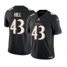 Men's Baltimore Ravens #43 Justice Hill Black 2023 F.U.S.E. Vapor Limited Football Stitched Jersey