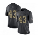 Men's Baltimore Ravens #43 Justice Hill Limited Black 2016 Salute to Service Football Jersey