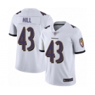 Men's Baltimore Ravens #43 Justice Hill White Vapor Untouchable Limited Player Football Jersey