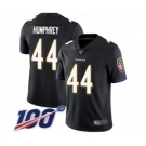 Men's Baltimore Ravens #44 Marlon Humphrey Black Alternate Vapor Untouchable Limited Player 100th Season Football Jersey