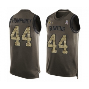 Men's Baltimore Ravens #44 Marlon Humphrey Limited Green Salute to Service Tank Top Football Jersey