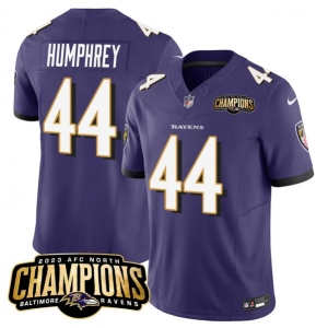 Men's Baltimore Ravens #44 Marlon Humphrey Purple 2023 F.U.S.E. AFC North Champions Vapor Limited Football Stitched Jersey