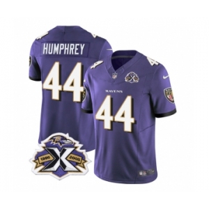 Men's Baltimore Ravens #44 Marlon Humphrey Purple 2023 F.U.S.E With Patch Throwback Vapor Limited Stitched Jersey
