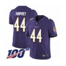 Men's Baltimore Ravens #44 Marlon Humphrey Purple Team Color Vapor Untouchable Limited Player 100th Season Football Jersey