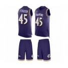 Men's Baltimore Ravens #45 Jaylon Ferguson Limited Purple Tank Top Suit Football Jersey