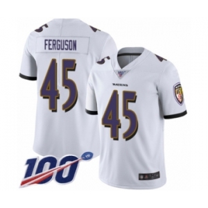 Men's Baltimore Ravens #45 Jaylon Ferguson White Vapor Untouchable Limited Player 100th Season Football Jersey