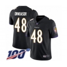 Men's Baltimore Ravens #48 Patrick Onwuasor Black Alternate Vapor Untouchable Limited Player 100th Season Football Jersey