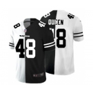 Men's Baltimore Ravens #48 Patrick Queen Black V White Peace Split Vapor Untouchable Limited Football Jersey