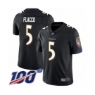 Men's Baltimore Ravens #5 Joe Flacco Black Alternate Vapor Untouchable Limited Player 100th Season Football Jersey