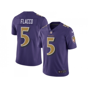 Men's Baltimore Ravens #5 Joe Flacco Nike Purple Color Rush Limited Jersey