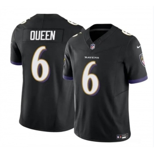 Men's Baltimore Ravens #6 Patrick Queen Black 2023 F.U.S.E. Vapor Limited Football Stitched Jersey