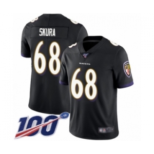 Men's Baltimore Ravens #68 Matt Skura Black Alternate Vapor Untouchable Limited Player 100th Season Football Jersey