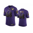 Men's Baltimore Ravens #68 Matt Skura Purple Team 25th Season Golden Limited Football Jersey