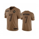 Men's Baltimore Ravens #7 Rashod Bateman 2023 Brown Salute To Service Limited Football Stitched Jersey