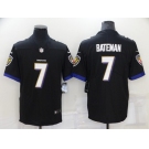 Men's Baltimore Ravens #7 Rashod Bateman Black Vapor Untouchable Limited Stitched Jersey