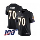 Men's Baltimore Ravens #70 Ben Powers Black Alternate Vapor Untouchable Limited Player 100th Season Football Jersey