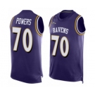 Men's Baltimore Ravens #70 Ben Powers Limited Purple Player Name & Number Tank Top Football Jersey