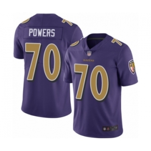 Men's Baltimore Ravens #70 Ben Powers Limited Purple Rush Vapor Untouchable Football Jersey