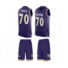 Men's Baltimore Ravens #70 Ben Powers Limited Purple Tank Top Suit Football Jersey