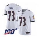 Men's Baltimore Ravens #73 Marshal Yanda White Vapor Untouchable Limited Player 100th Season Football Jersey