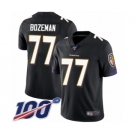 Men's Baltimore Ravens #77 Bradley Bozeman Black Alternate Vapor Untouchable Limited Player 100th Season Football Jersey