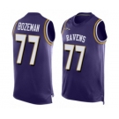 Men's Baltimore Ravens #77 Bradley Bozeman Elite Purple Player Name & Number Tank Top Football Jersey