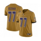 Men's Baltimore Ravens #77 Bradley Bozeman Limited Gold Inverted Legend Football Jersey