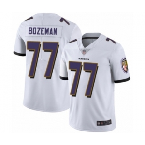 Men's Baltimore Ravens #77 Bradley Bozeman White Vapor Untouchable Limited Player Football Jersey