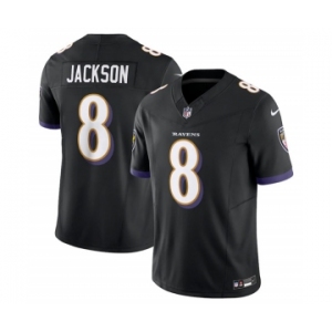 Men's Baltimore Ravens #8 Lamar Jackson Black 2023 F.U.S.E Vapor Jersey