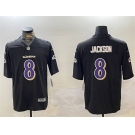 Men's Baltimore Ravens #8 Lamar Jackson Black Vapor Limited Football Jersey