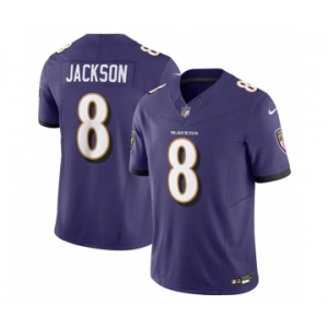 Men's Baltimore Ravens #8 Lamar Jackson Purple 2023 F.U.S.E Vapor Jersey