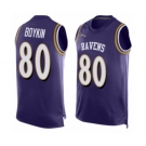 Men's Baltimore Ravens #80 Miles Boykin Limited Purple Player Name & Number Tank Top Football Jersey