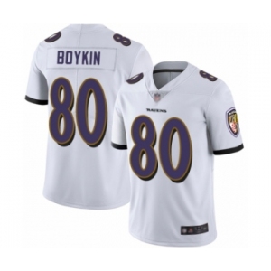Men's Baltimore Ravens #80 Miles Boykin White Vapor Untouchable Limited Player Football Jersey