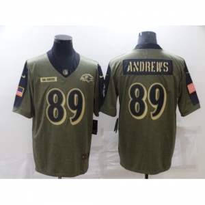 Men's Baltimore Ravens #89 Mark Andrews Nike Olive 2021 Salute To Service Limited Player Jersey