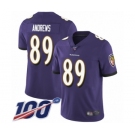 Men's Baltimore Ravens #89 Mark Andrews Purple Team Color Vapor Untouchable Limited Player 100th Season Football Jersey