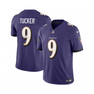 Men's Baltimore Ravens #9 Justin Tucker Purple 2023 F.U.S.E Vapor Jersey