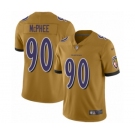 Men's Baltimore Ravens #90 Pernell McPhee Limited Gold Inverted Legend Football Jersey