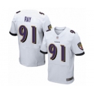 Men's Baltimore Ravens #91 Shane Ray Elite White Football Jersey