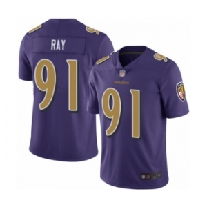 Men's Baltimore Ravens #91 Shane Ray Limited Purple Rush Vapor Untouchable Football Jersey