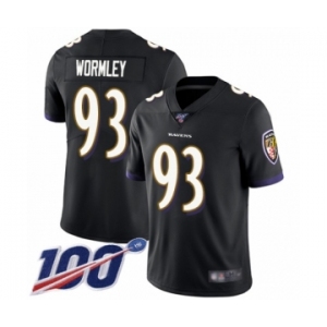 Men's Baltimore Ravens #93 Chris Wormley Black Alternate Vapor Untouchable Limited Player 100th Season Football Jersey