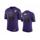 Men's Baltimore Ravens #95 Derek Wolfe Purple Team 25th Season Golden Limited Football Jersey