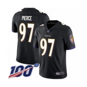 Men's Baltimore Ravens #97 Michael Pierce Black Alternate Vapor Untouchable Limited Player 100th Season Football Jersey