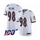 Men's Baltimore Ravens #98 Brandon Williams White Vapor Untouchable Limited Player 100th Season Football Jersey