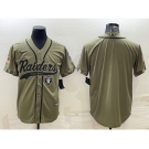 Men's Baltimore Ravens Blank Olive Salute to Service Cool Base Stitched Baseball Jersey