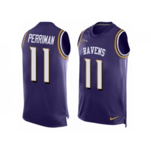 Men's Nike Baltimore Ravens #11 Breshad Perriman Limited Purple Player Name & Number Tank Top NFL Jersey